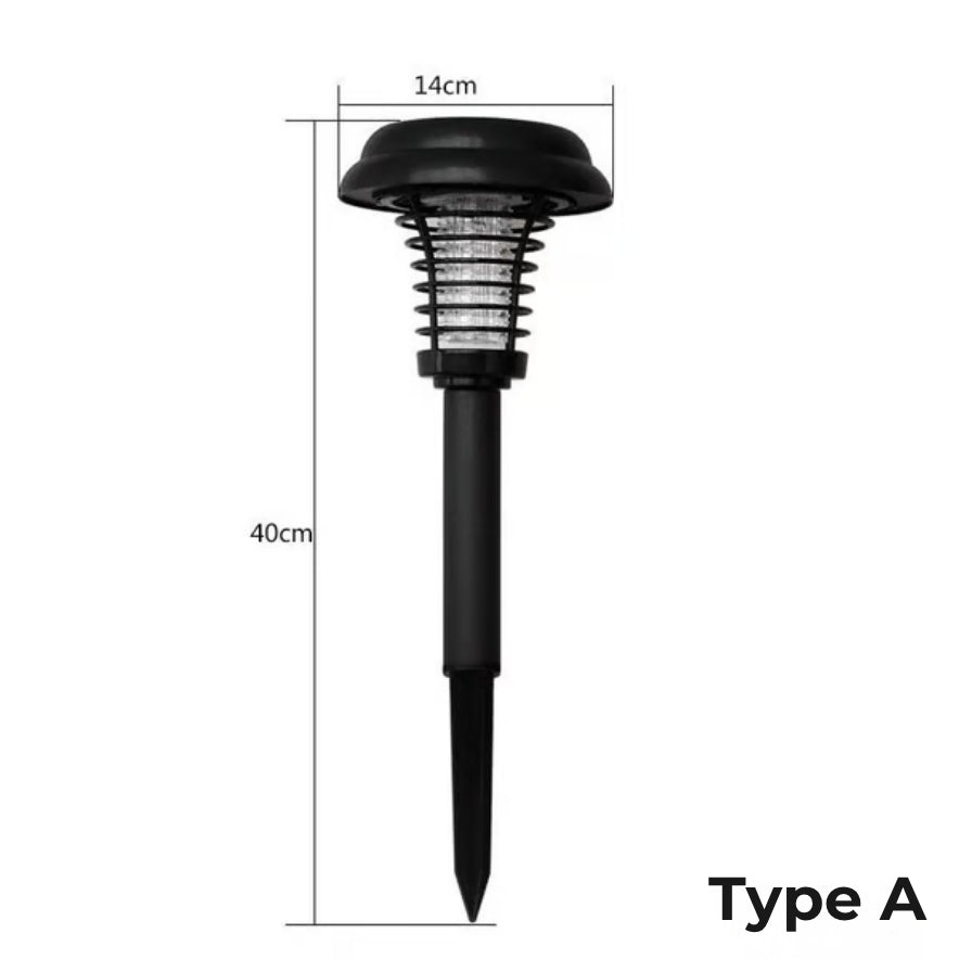 Solcelledrevet LED-havelygte mod myg