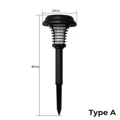 Solcelledrevet LED-havelygte mod myg
