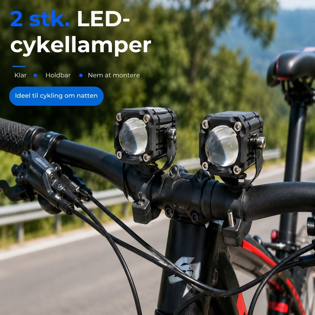 LED-cykellygte med dobbelt lysstråle
