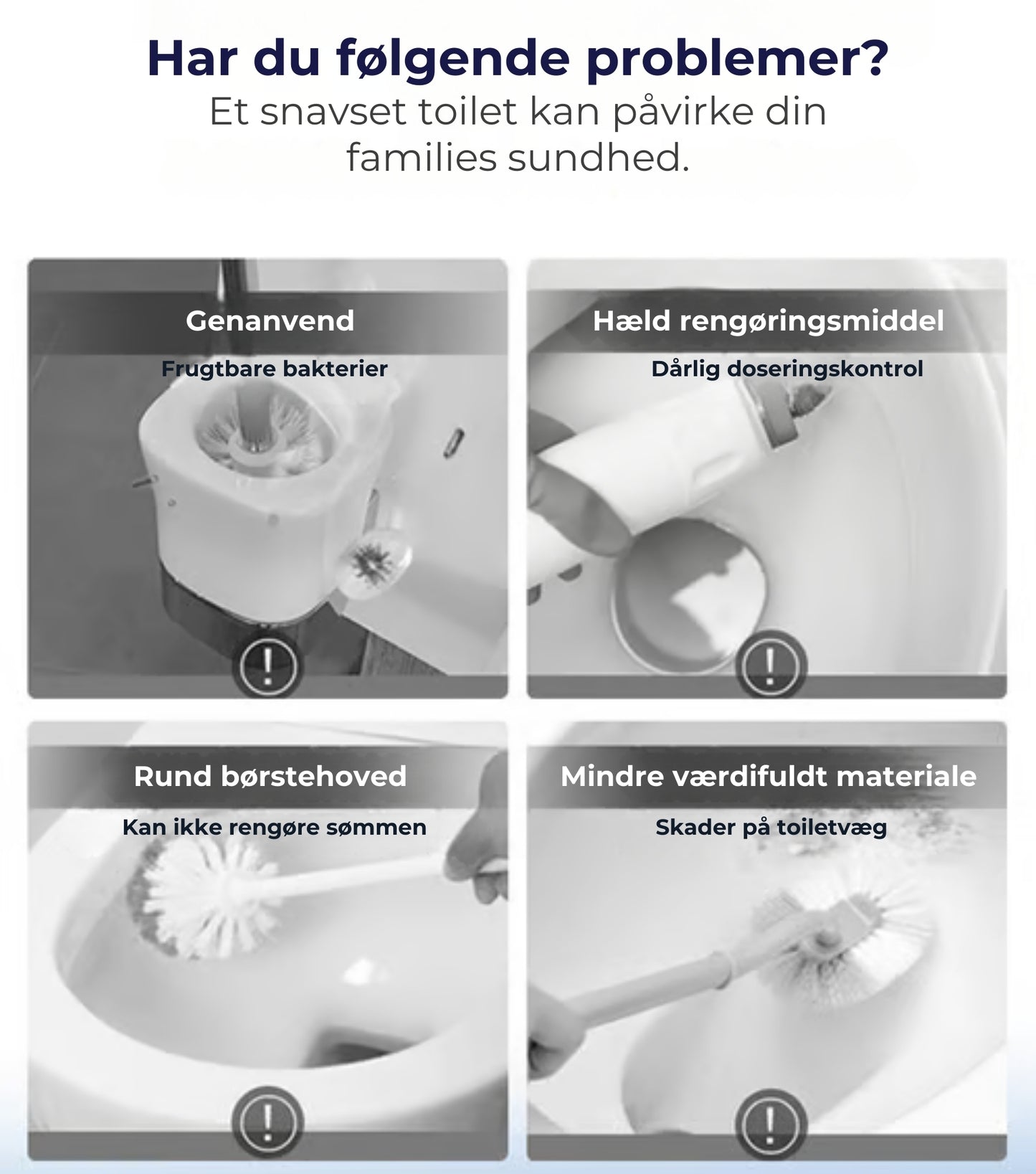 Sanitær ikke-bakteriel toiletbørste (inkl. 6-36 duftpuder)