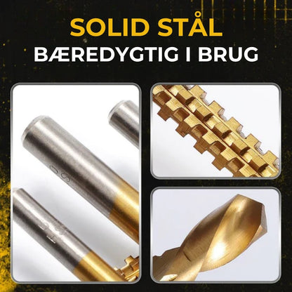 ⚙️Sæt med spiralbor – HSS, titaniumbelagt og egnet til mange forskellige materialer