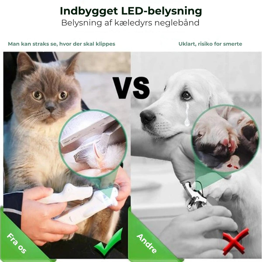 Professionel LED-negleklipper til kæledyr