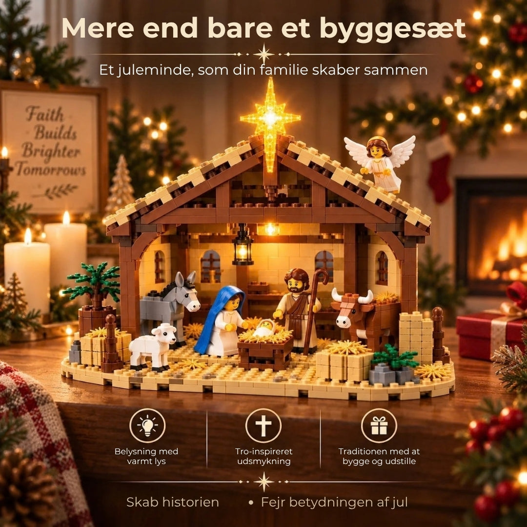 Julekrybbe med lys - byg selv