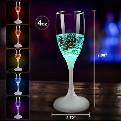 LED-belyste glas til vin og champagne