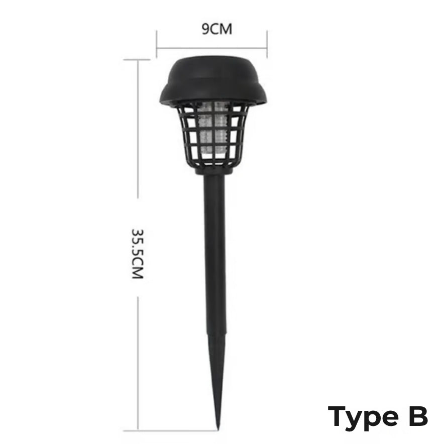 Solcelledrevet LED-havelygte mod myg