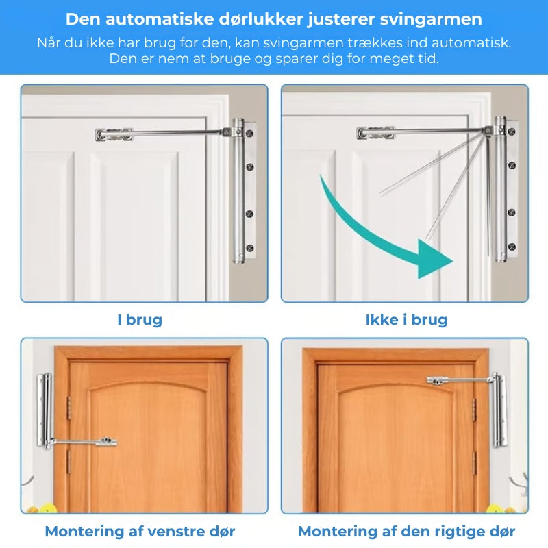 Selvlukkende automatisk dørhængsel
