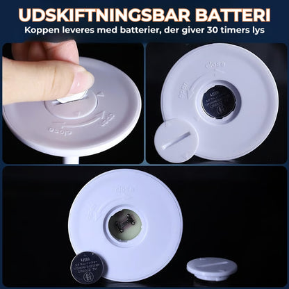 LED-belyste glas til vin og champagne
