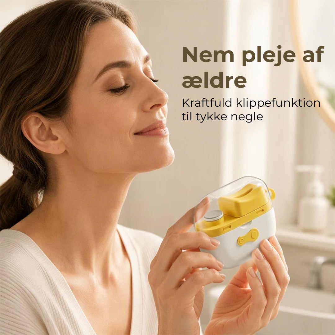 Elektrisk negleklipper og neglefil