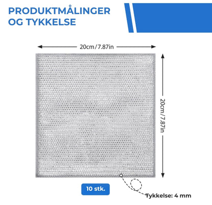 Genanvendelige Silver Mesh opvaskeklude (10 stk.) – Fjerner effektivt snavs og er skånsomme mod overflader