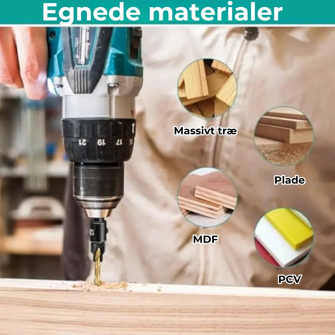 Sæt med præcisionsbor til træ
