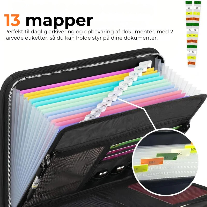 Stor brandsikker A4-mappe med håndtag