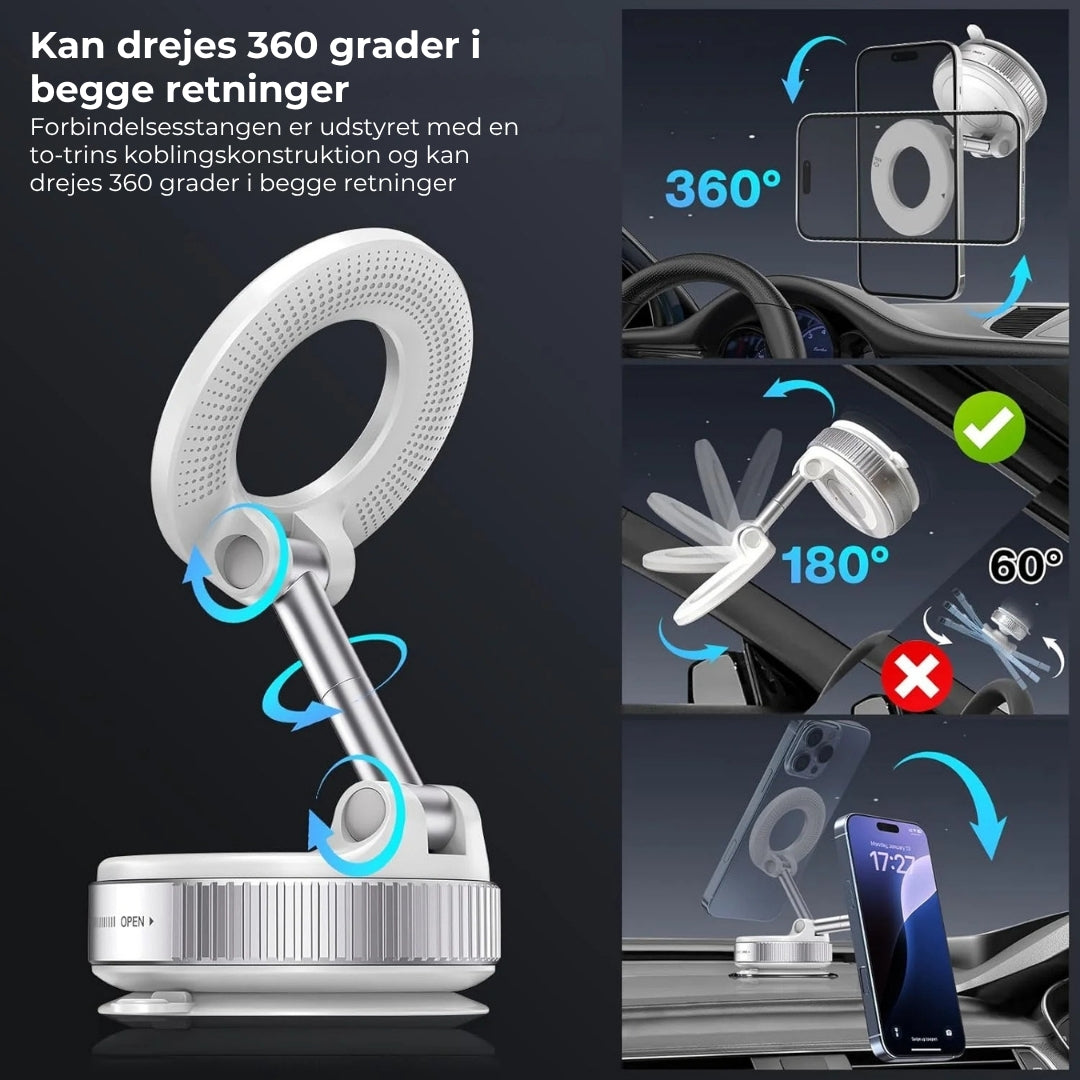 Magnetisk telefonholder med sugekop til bilen