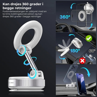 Magnetisk telefonholder med sugekop til bilen