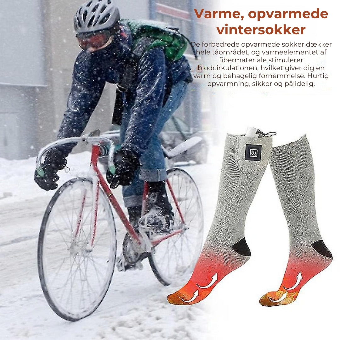 Elektrisk opvarmede vintersokker – 1 par (vandtætte)