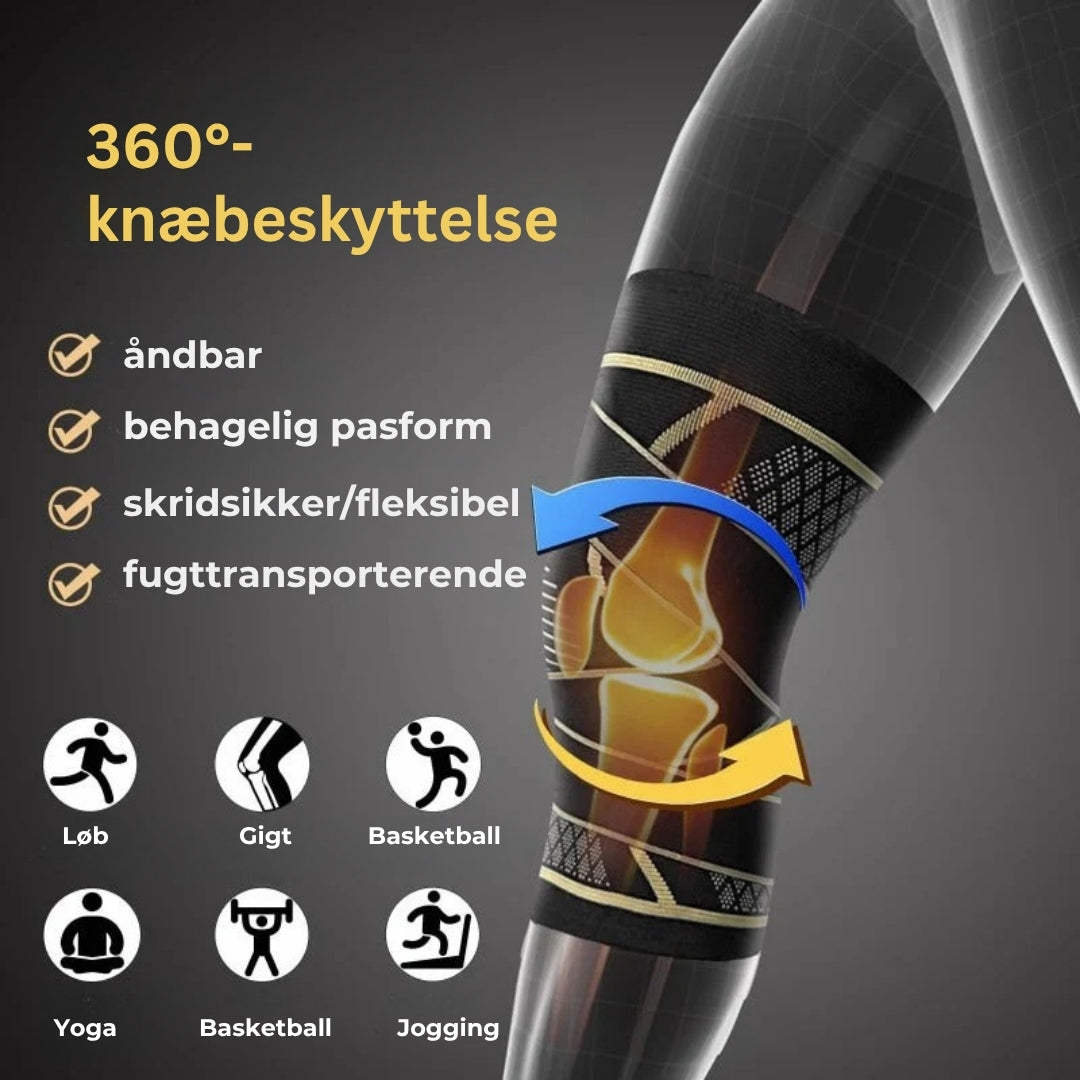3D-knækompressionsstøttestrømpe