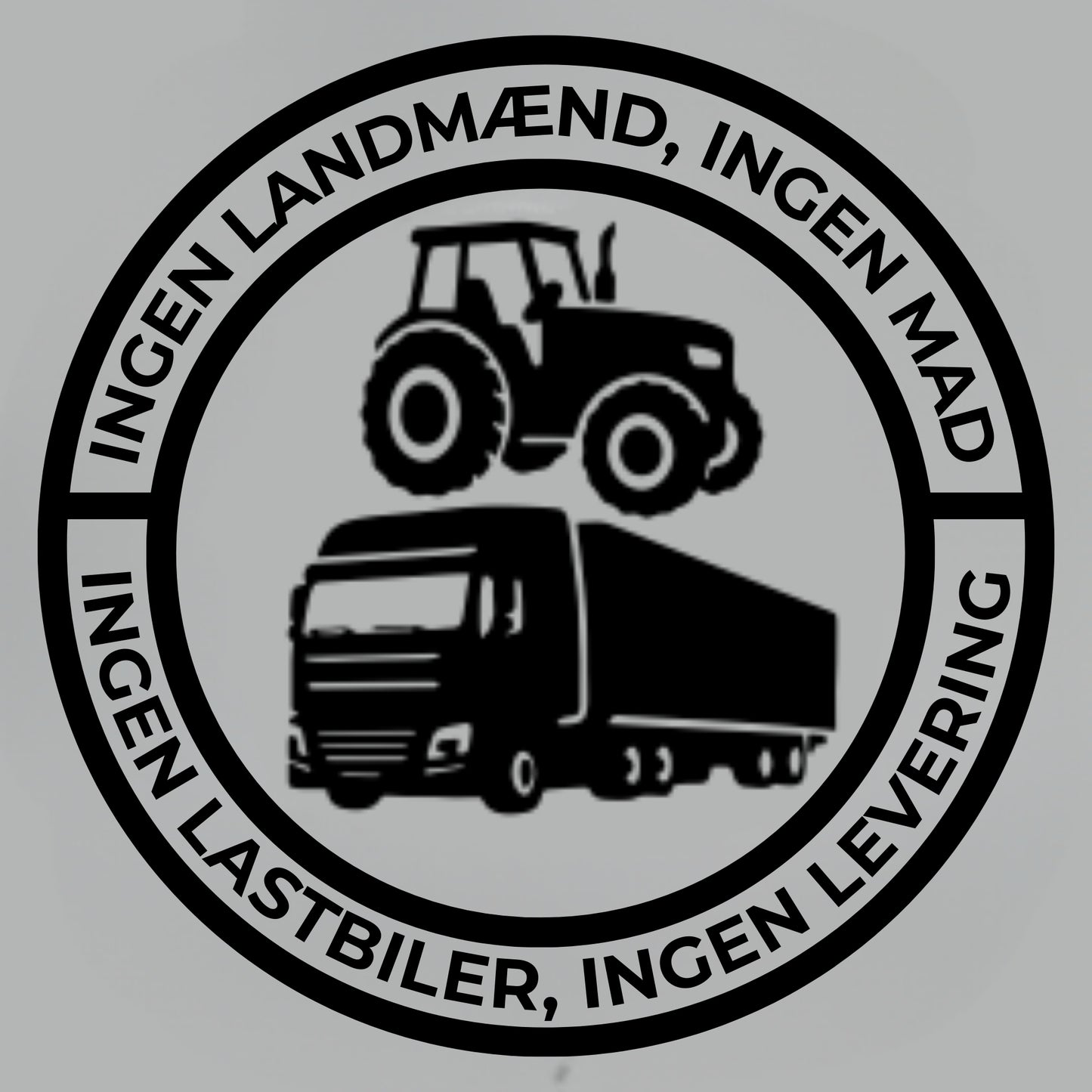 Ingen landmænd, ingen mad; ingen lastbiler, ingen levering. Vinylklistermærke – 140 mm klistermærke