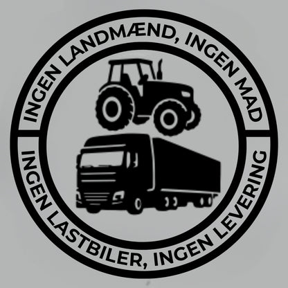 Ingen landmænd, ingen mad; ingen lastbiler, ingen levering. Vinylklistermærke – 140 mm klistermærke