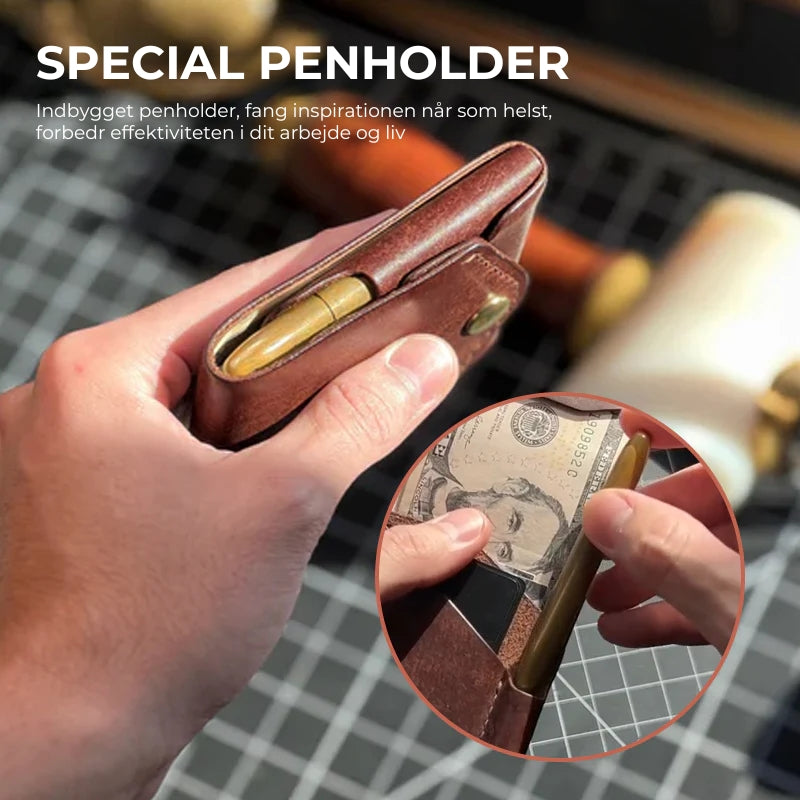 Vintage håndlavet læderpung