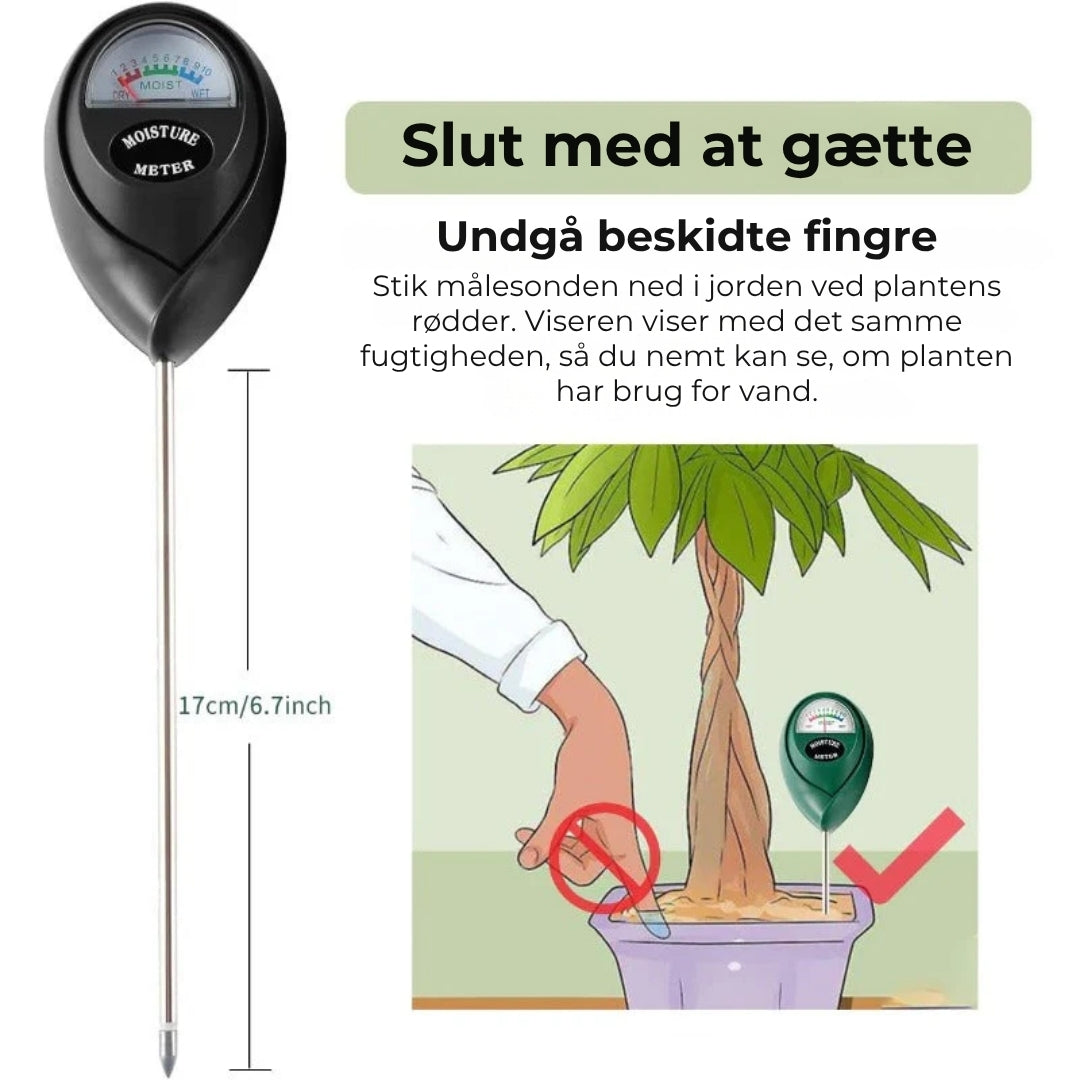 Batterifri jordfugtighedsmåler