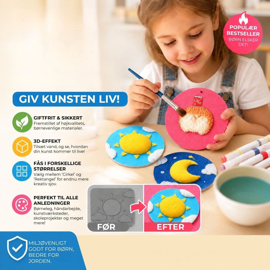 Magisk 3D-malepapir med skumtekstur – 20 stk.