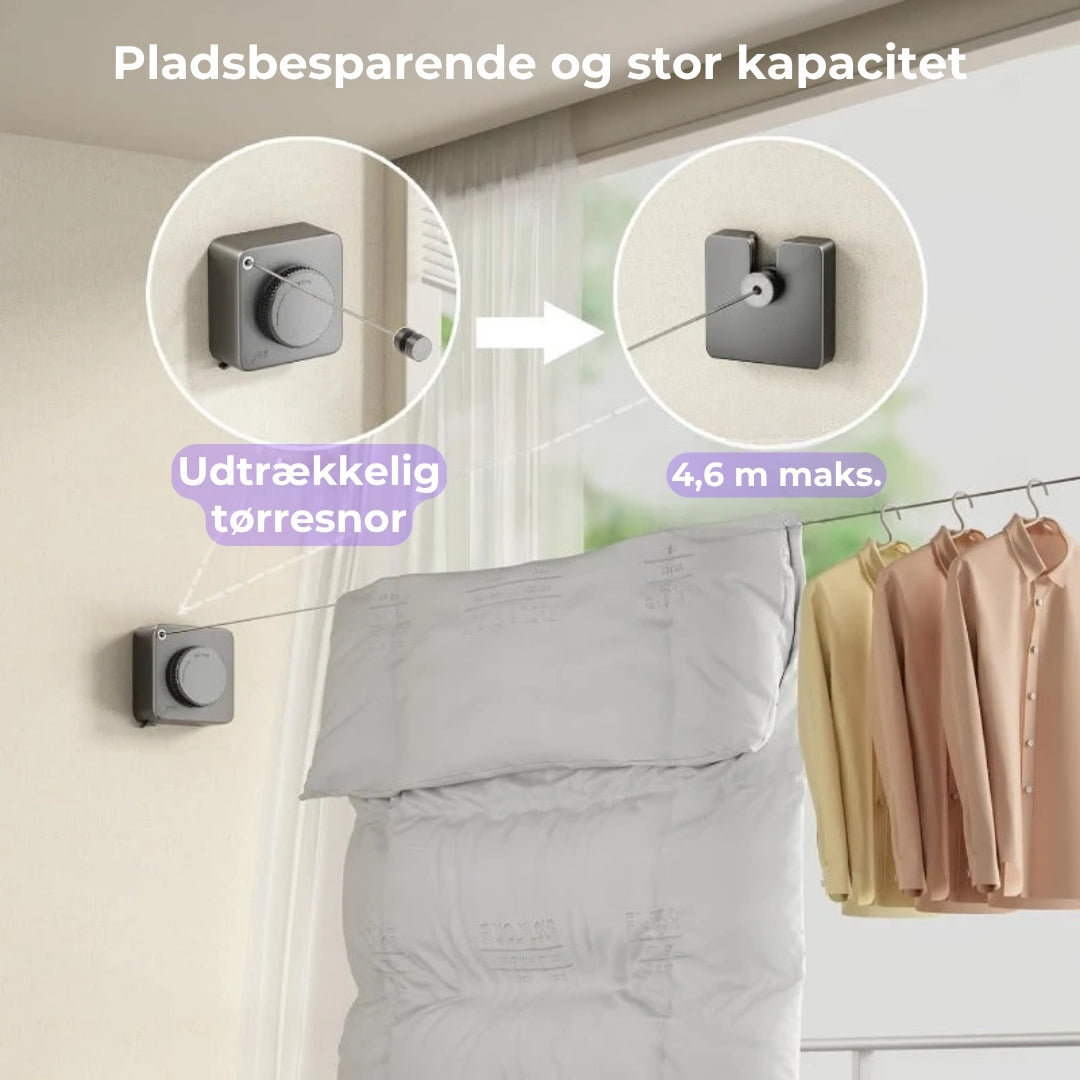 Pladsbesparende tørresnor