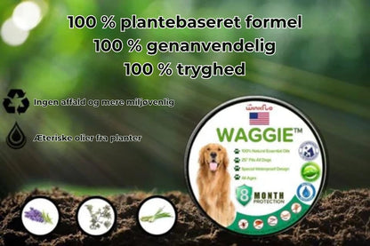 Naturligt halsbånd mod lopper og flåter – Waggie™