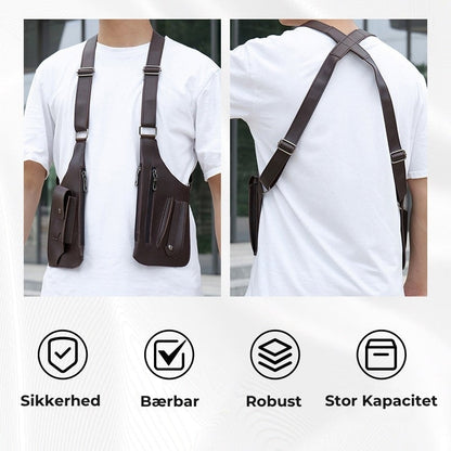 Tyverisikret skuldertaske til mænd