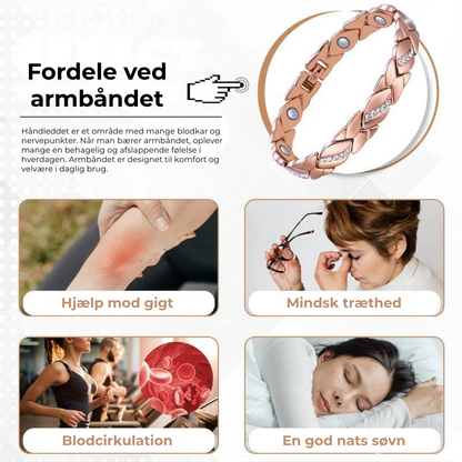 Magnetisk armbånd i kobber