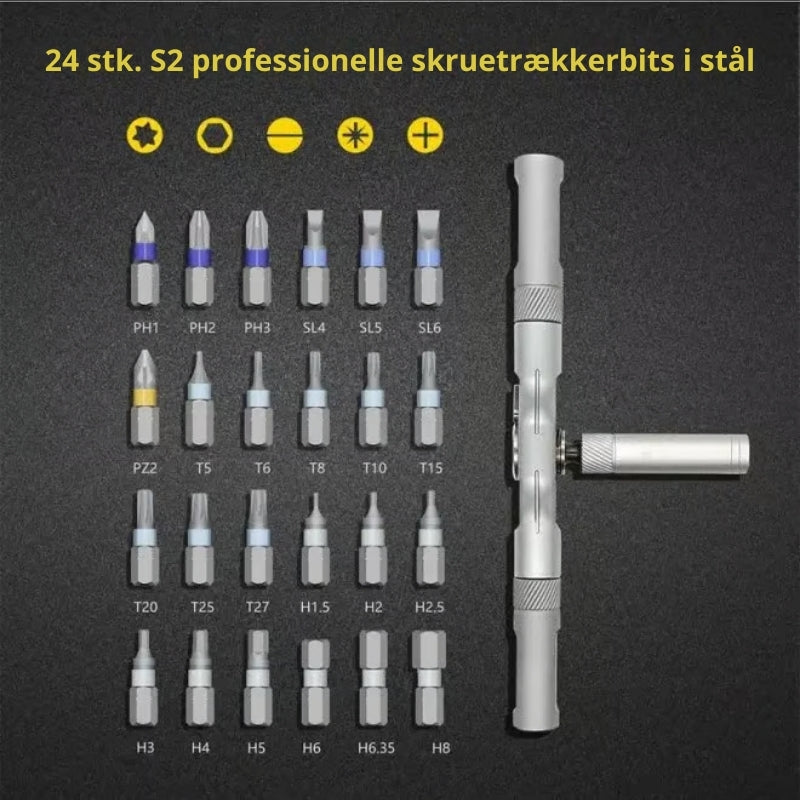 24-i-1 kompakt skruetrækkersæt