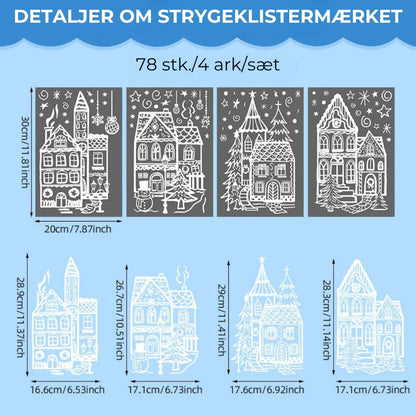 Jule-vinduesklistermærkesæt – 78 stk.