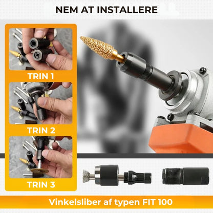 Specialtilpasset adapter til vinkelsliber