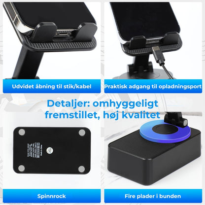 3-i-1 højttalerstativ med indbygget powerbank