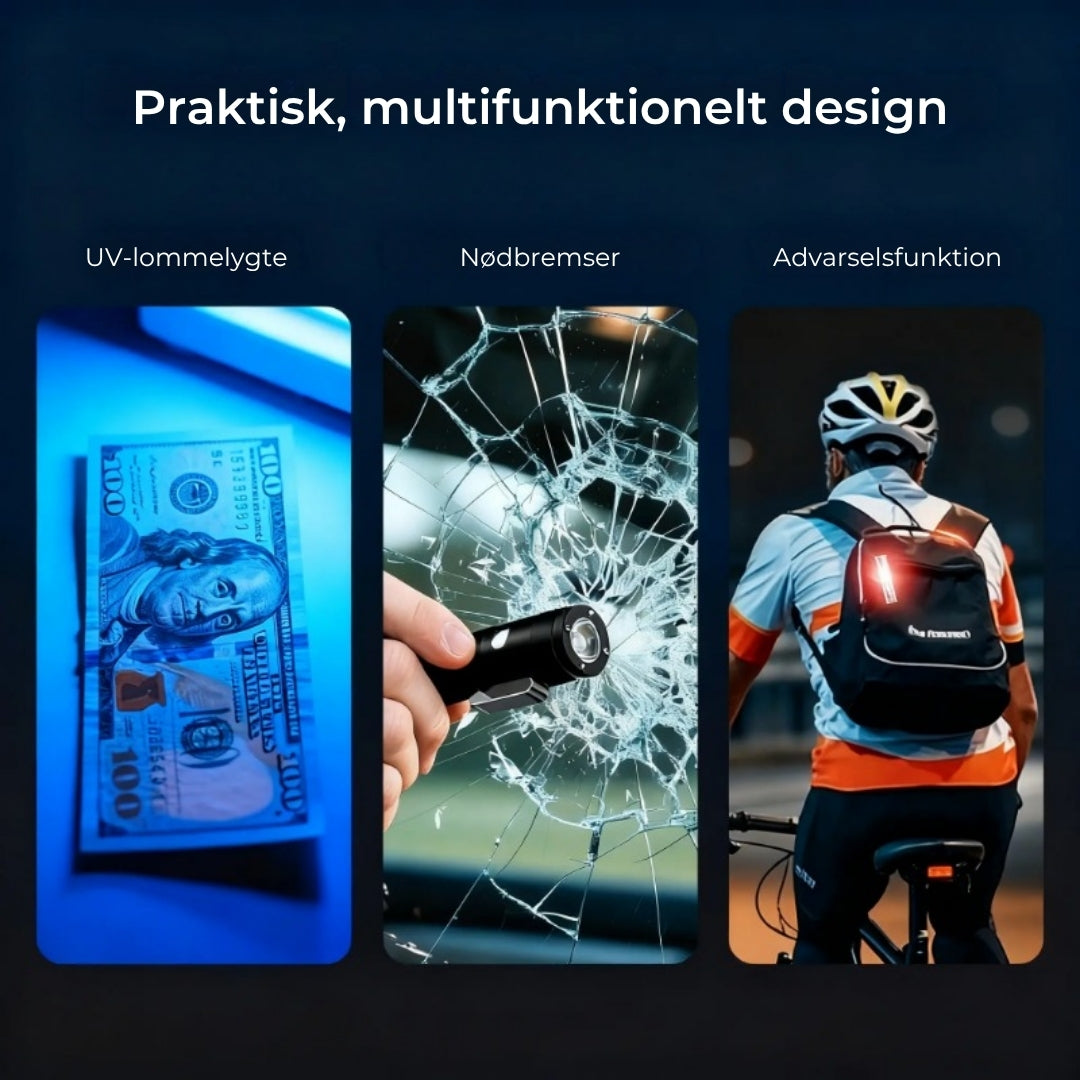 Kraftig lommelygte i lommestørrelse til hverdag og nødsituationer