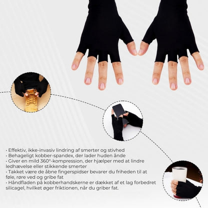 Kobberberigede kompressionshandsker – 1 par