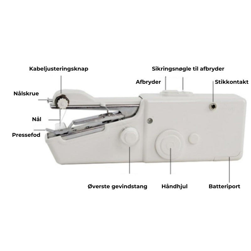 Mini håndholdt symaskinesæt – trådløs, bærbar og klar til at sy
