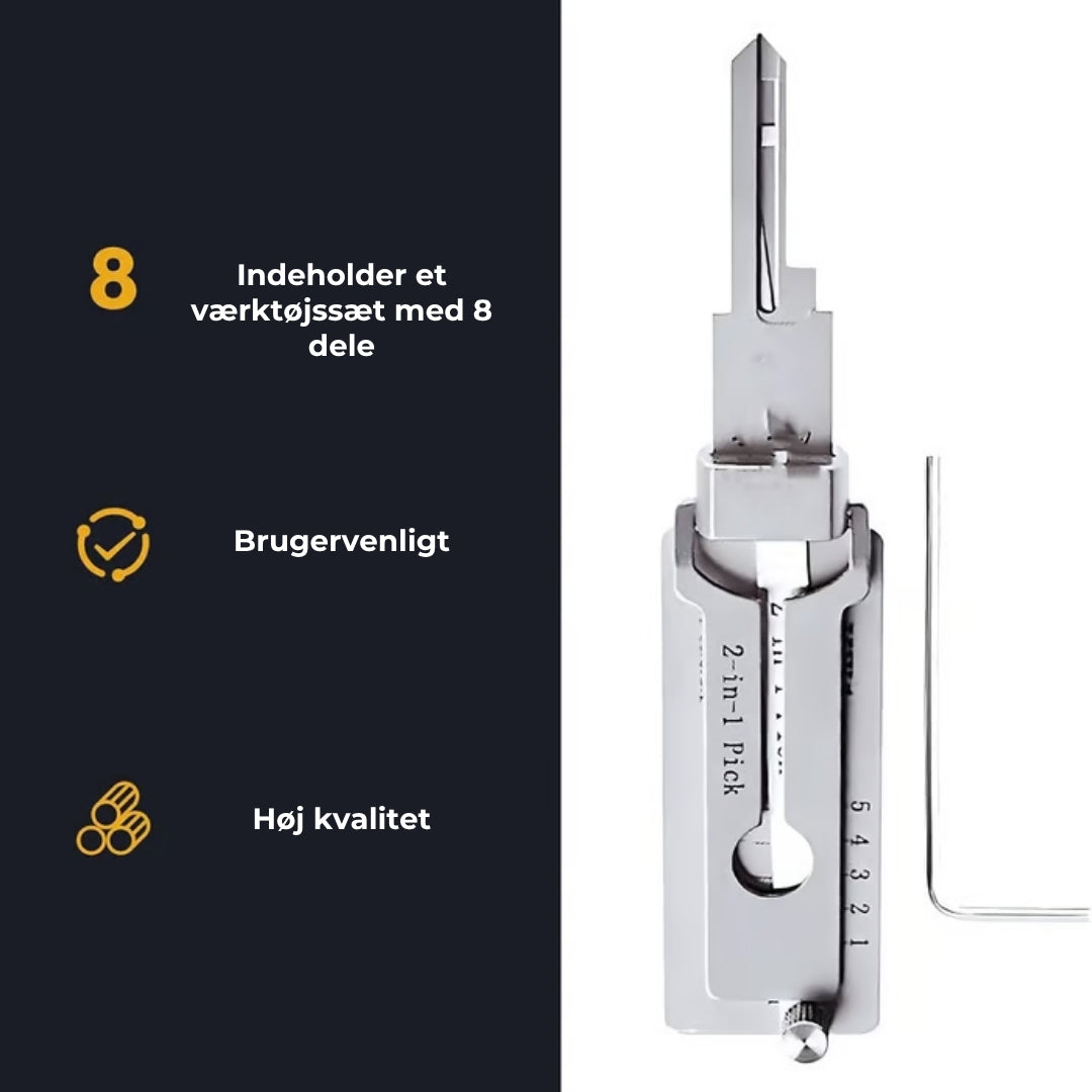 Lockpick-sæt i rustfrit stål