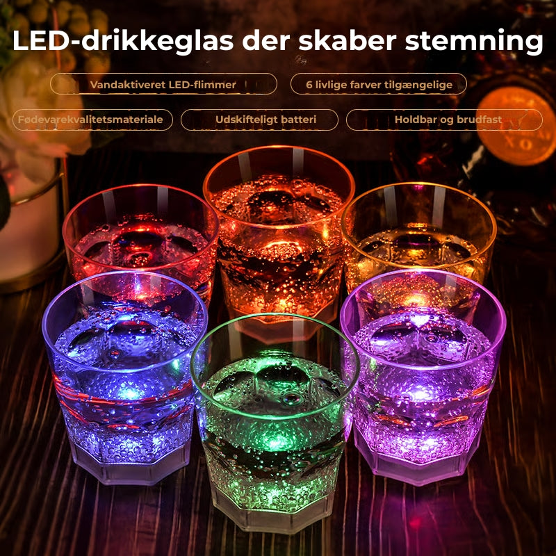LED-belyste glas til vin og champagne