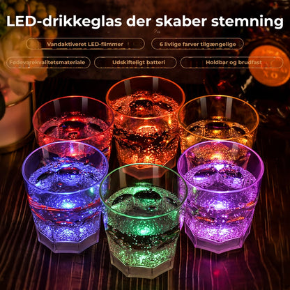 LED-belyste glas til vin og champagne