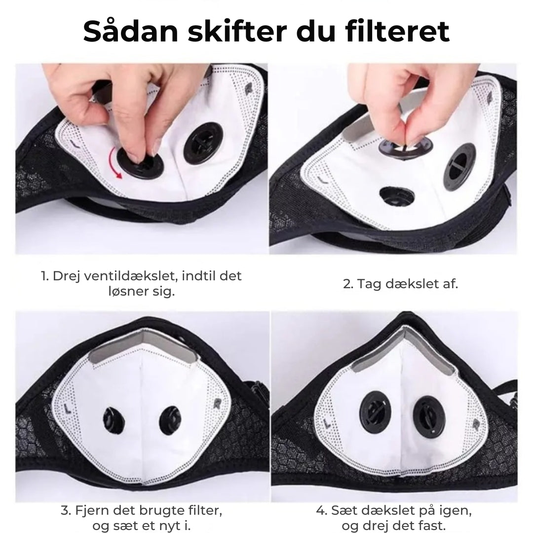 Ansigtsmaske med kulfilter