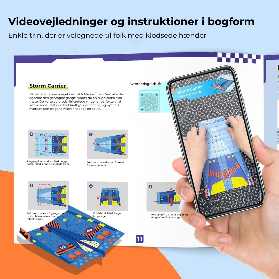 Kreative DIY-papirflyvere – sæt med 16 stk.