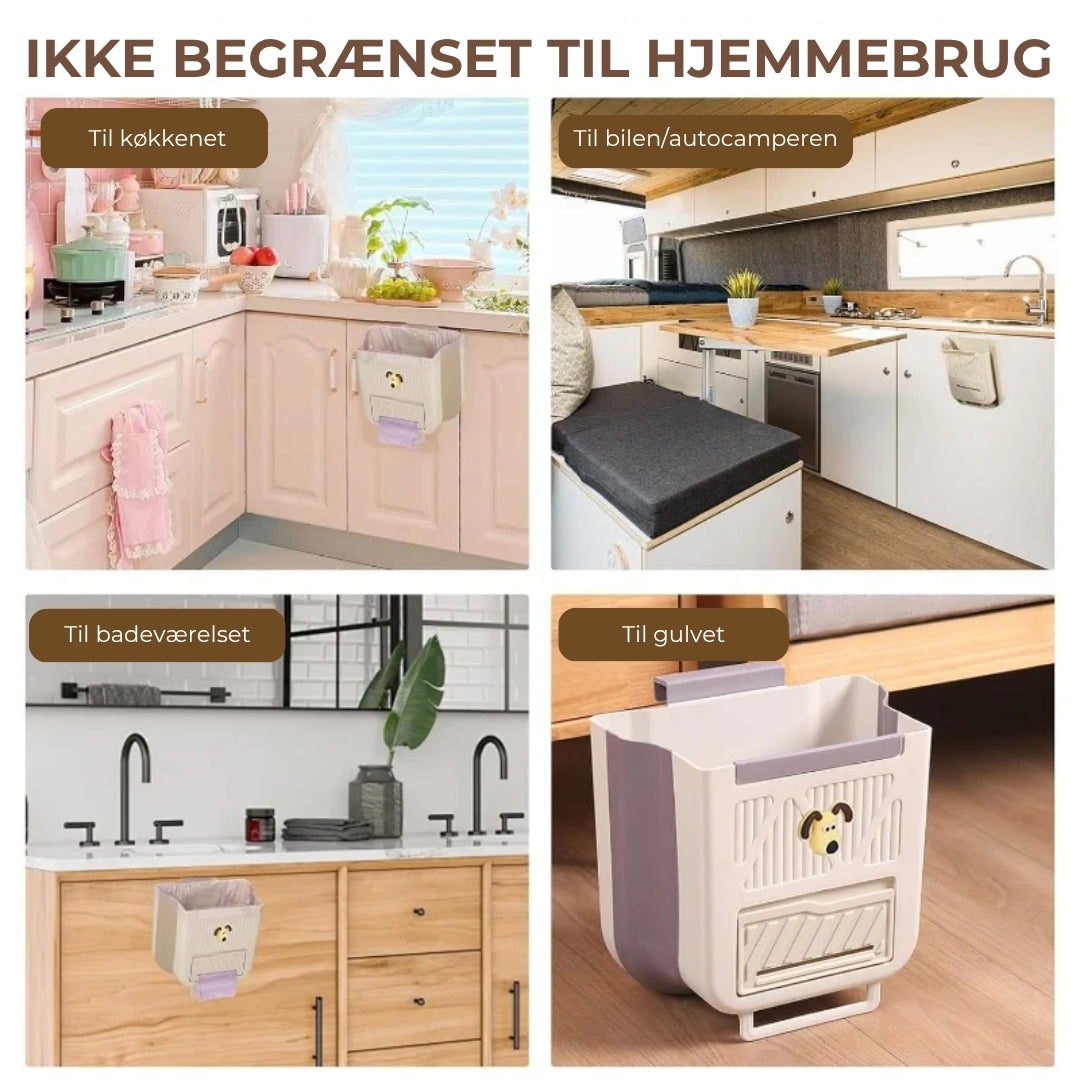 Pladsbesparende skraldespand