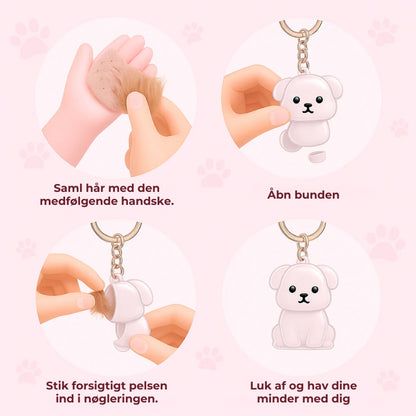 Snuzzle nøglering med dyrehår
