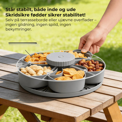 Roterbar snackbakke med 5 rum
