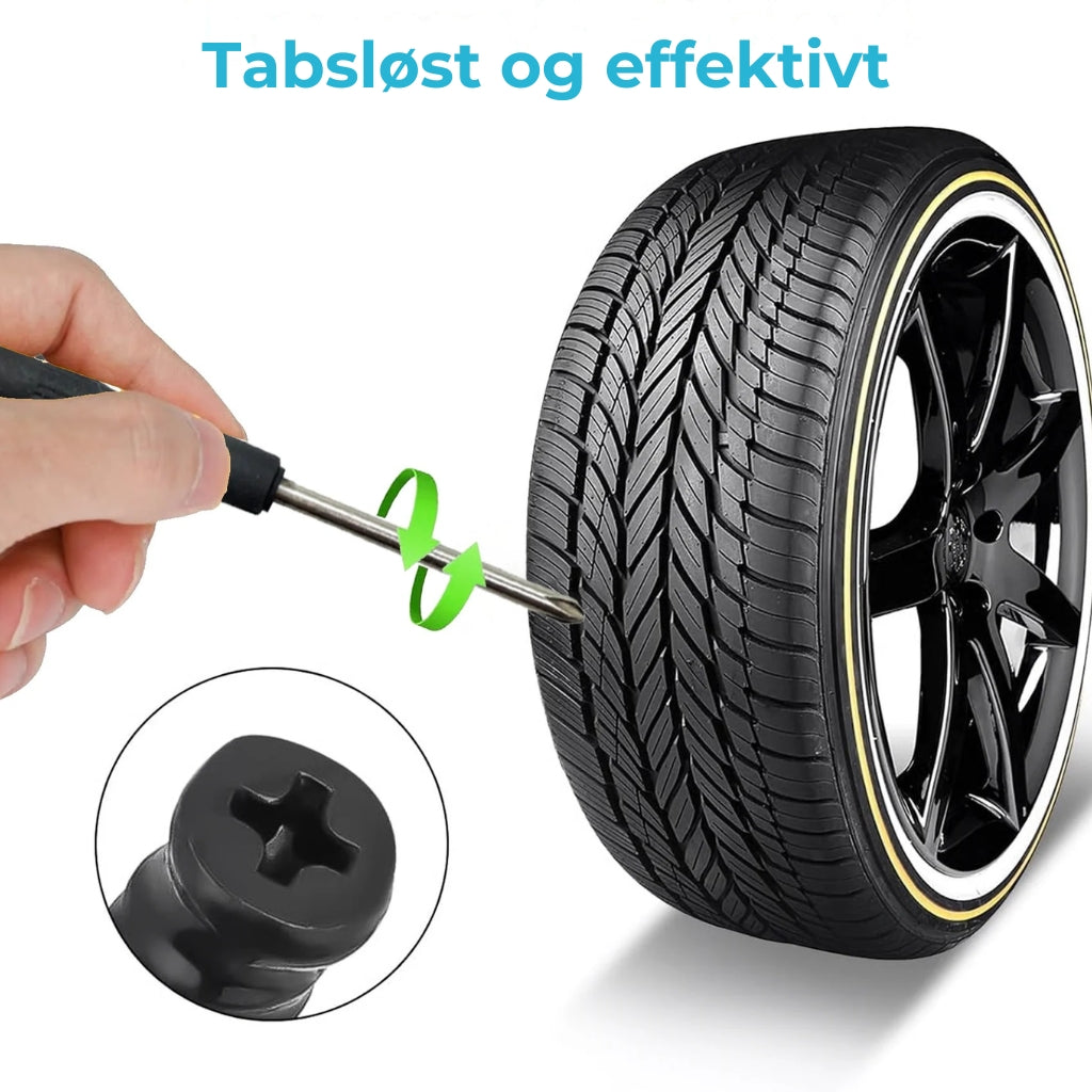 60-delt sæt med dækreparationsnitter i 2 størrelser