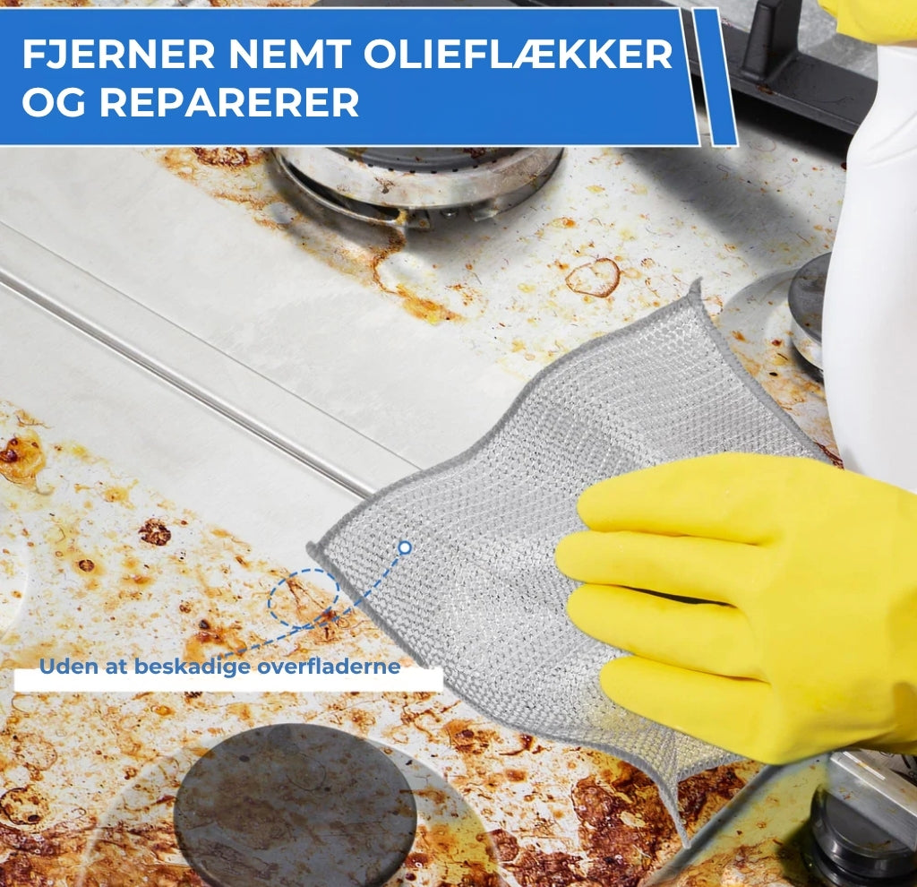 Genanvendelige Silver Mesh opvaskeklude (10 stk.) – Fjerner effektivt snavs og er skånsomme mod overflader