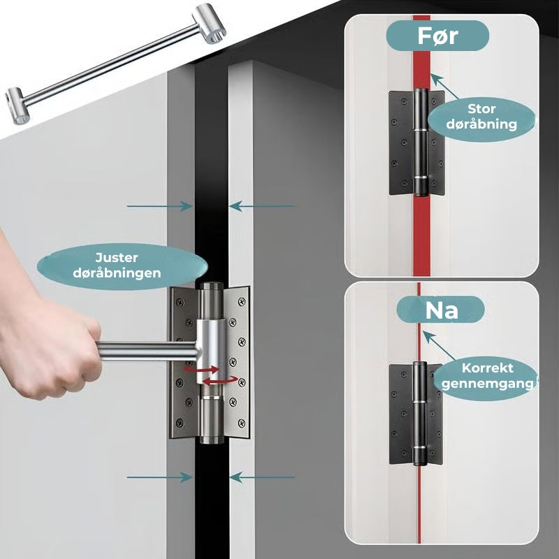 Værktøj til justering af dørhængsler