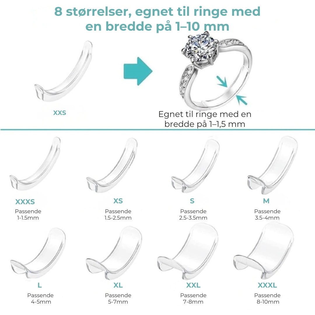 Usynlig ringstørrelsesjusterer – 8 stk.