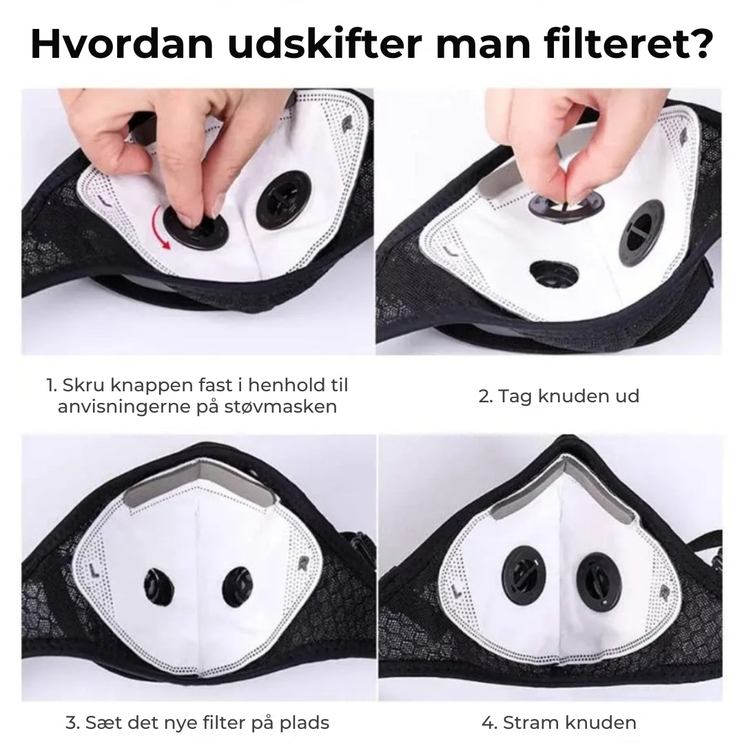 Ansigtsmaske med kulfilter