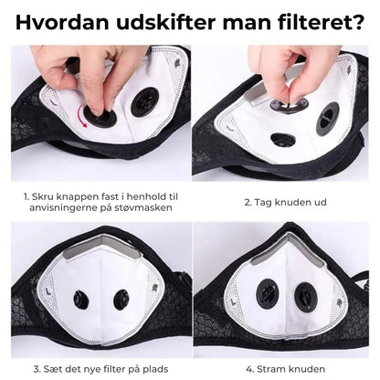 Ansigtsmaske med kulfilter