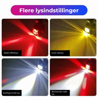 LED-cykellygte med dobbelt lysstråle